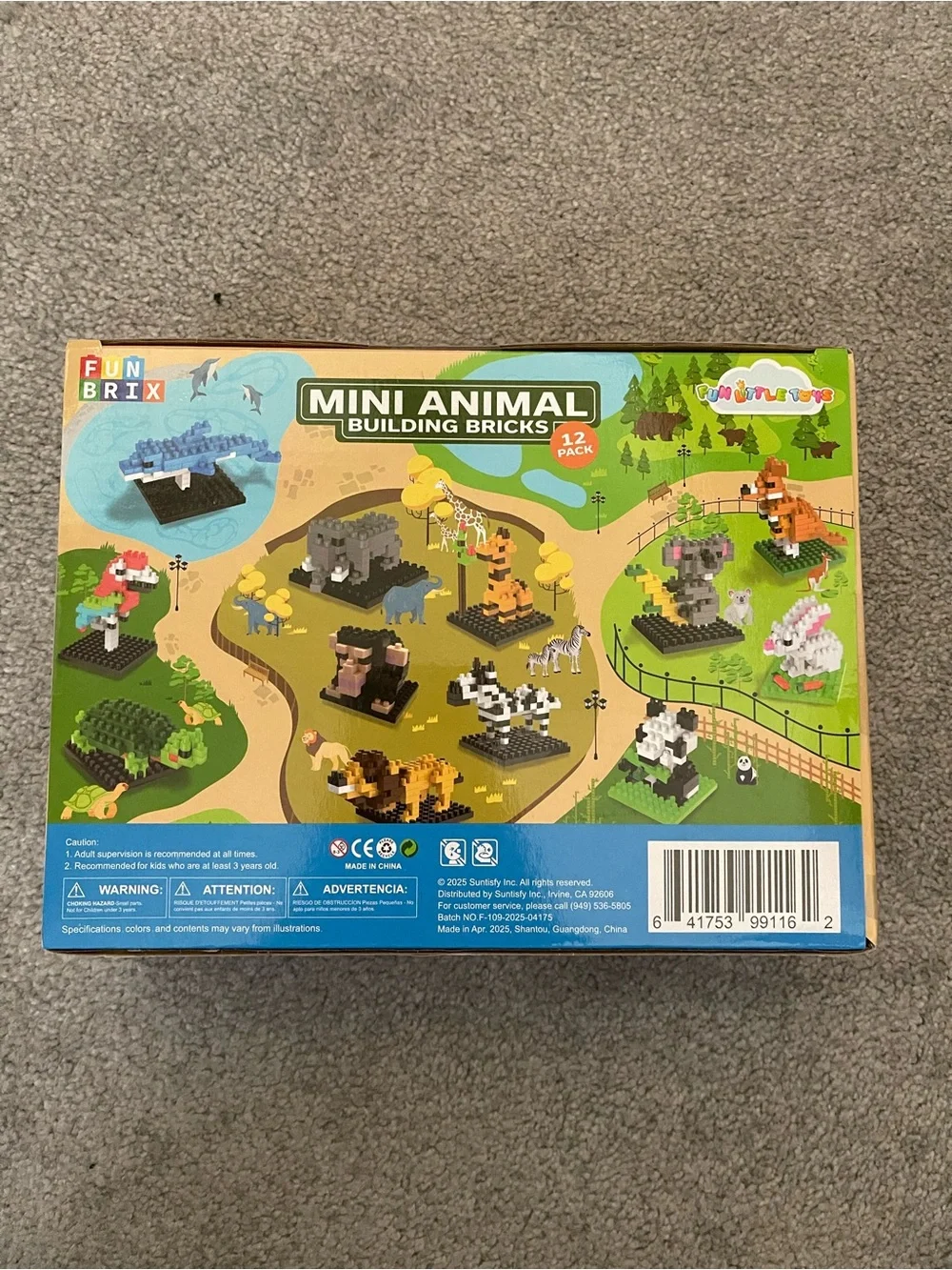 Funbrix - MINI ANIMAL BUILDING BRICKS - 12 PACK